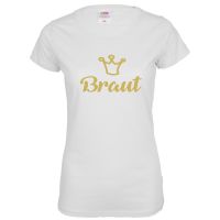 Stilvolles Team Braut Jga Shirt Wei Mit Goldfarbenem Motiv