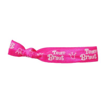 Team Braut JGA Haargummi Armband Pink