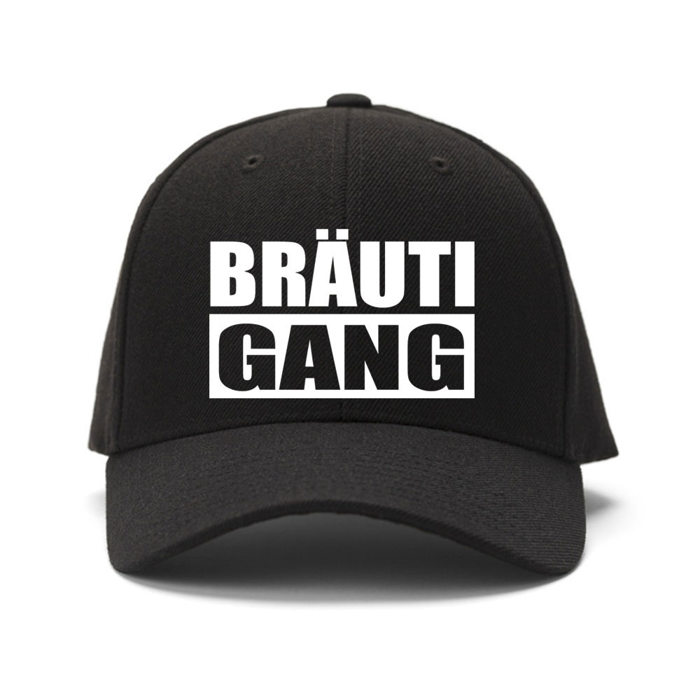 Schwarze JGA-Cap für Herren mit BräutiGang-Aufdruck