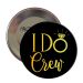 Schwarzer Damen JGA-Button mit goldfarbenem I Do Crew-Motiv