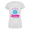 Weisses Damen JGA-Shirt mit Barut Crew-Motiv und eigenem Text personalisiert