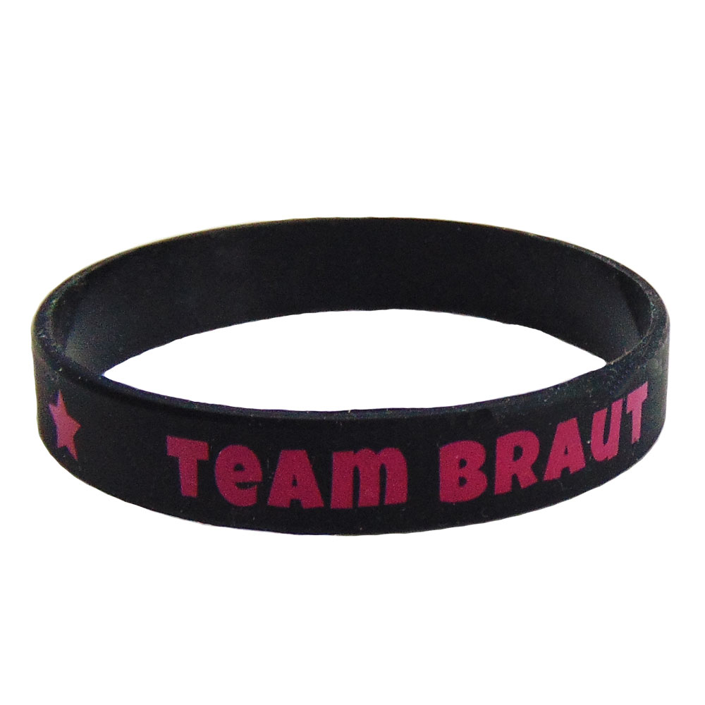 Schnapparmband Team Braut - Sterne - Pink