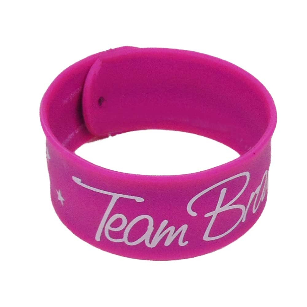 JGA Schnapp-Armband Team Braut - Pink mit Sternen