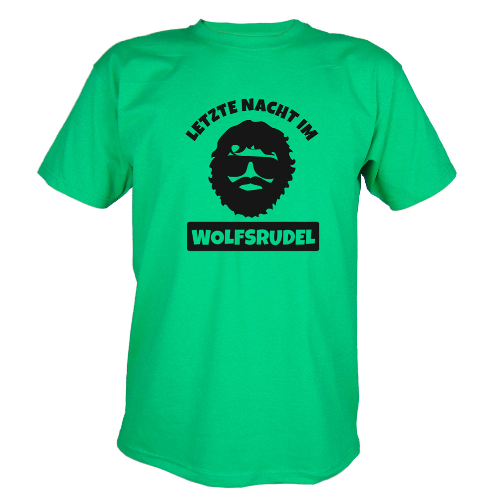 JGA T-Shirt Wolfsrudel mit Alan-Motiv - Hangover - Grün
