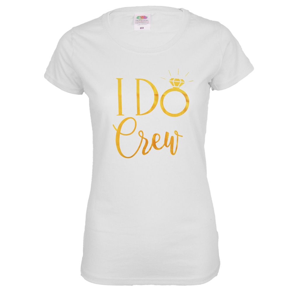 Junggesellenabschied T-Shirt "I Do Crew" - Weiß